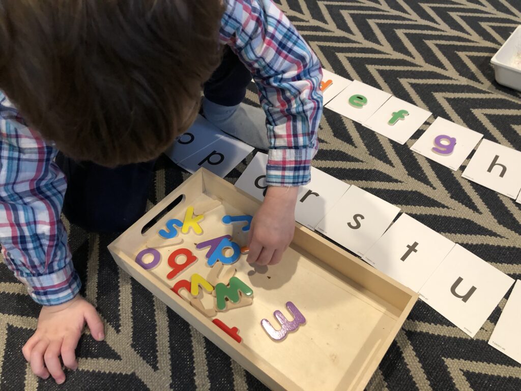 Montessori inspired letter matching