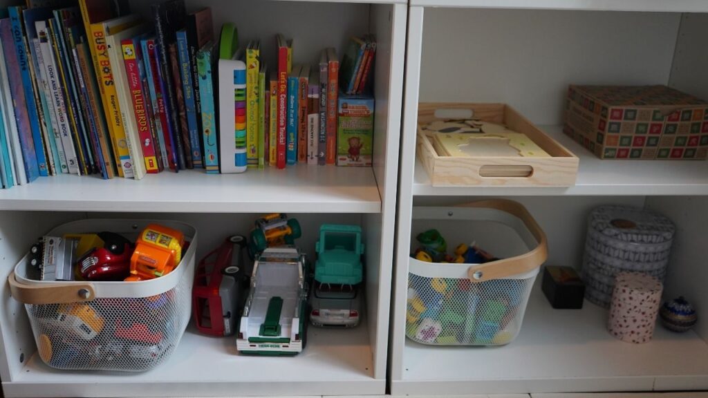 Montessori Shelves Set Up at Home