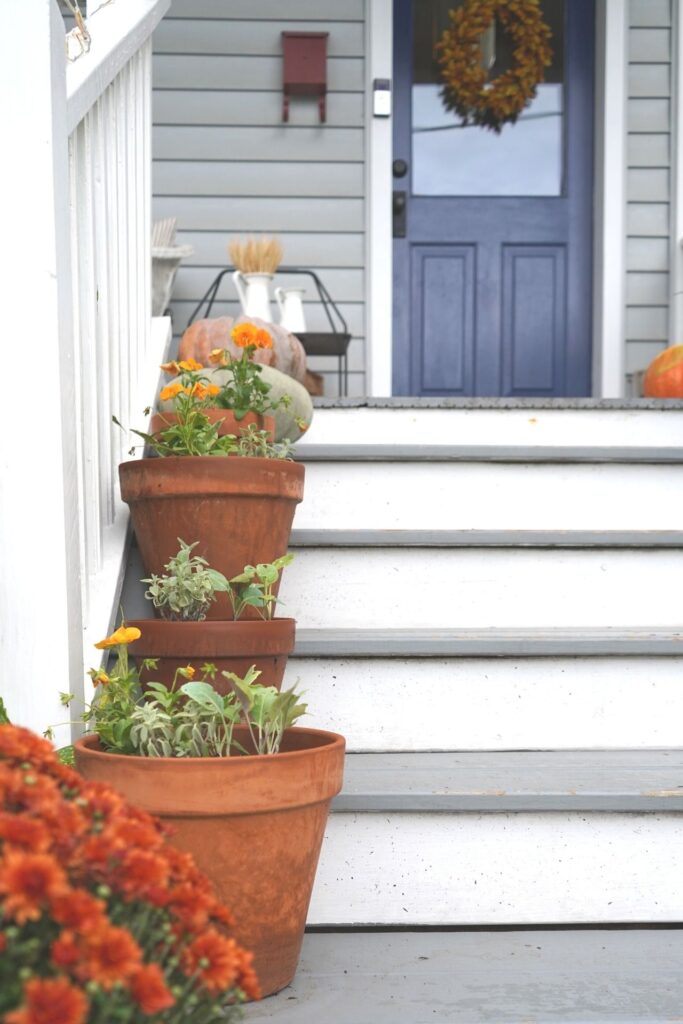 Fall Front Porch and Front Door