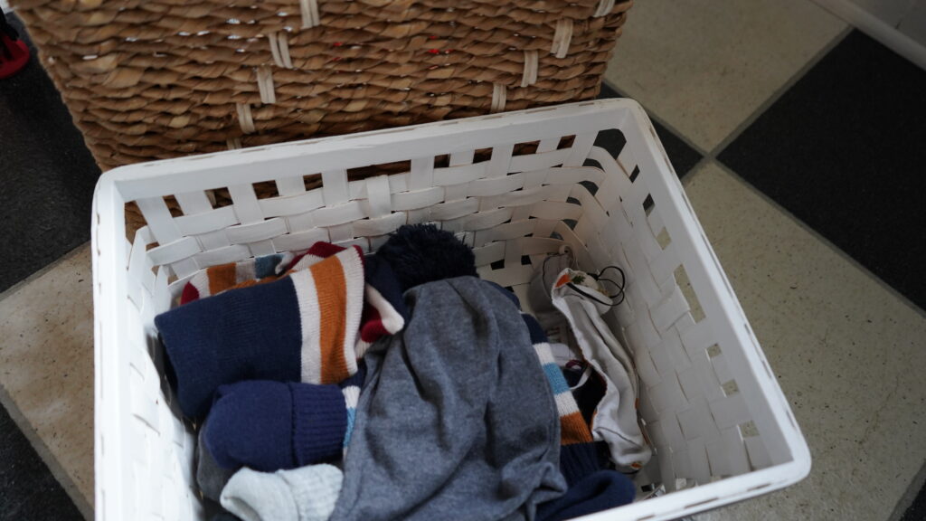 mudroom organization basket