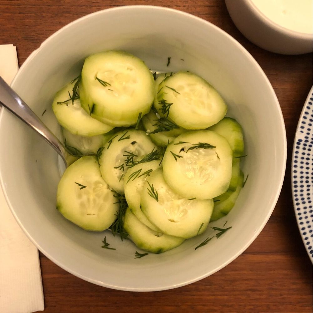 Swedish Julbord cucumber salad