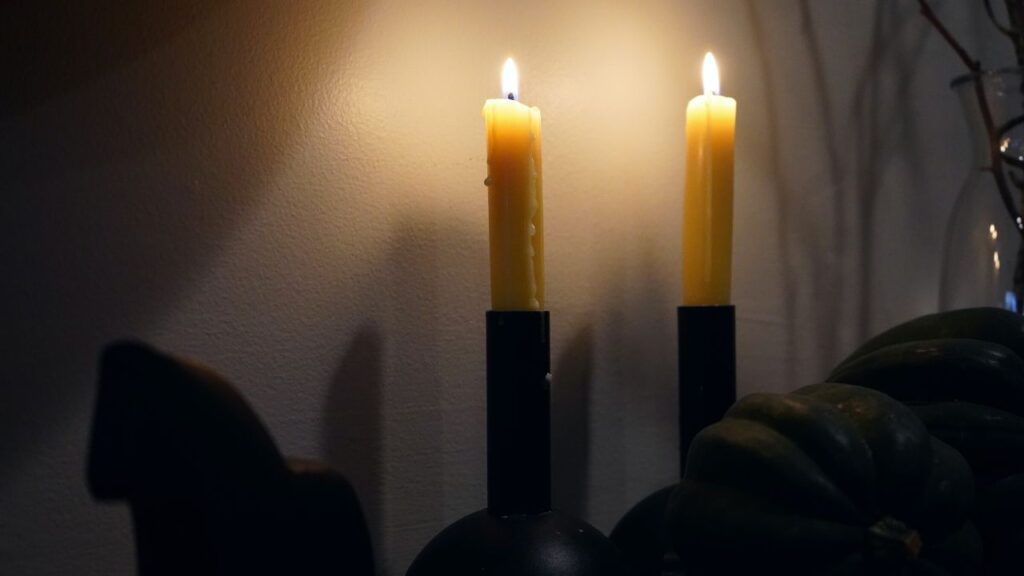 hygge fall decor candles