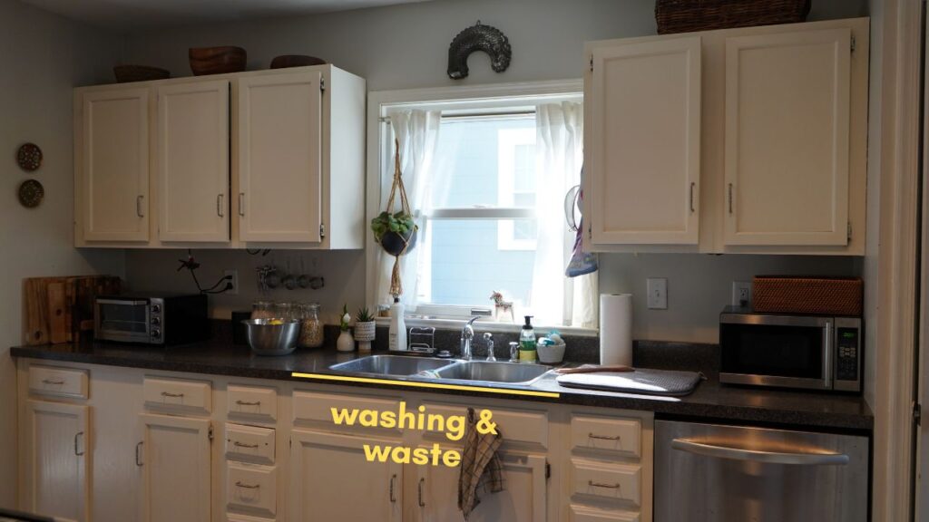 kitchen organization washing and waste